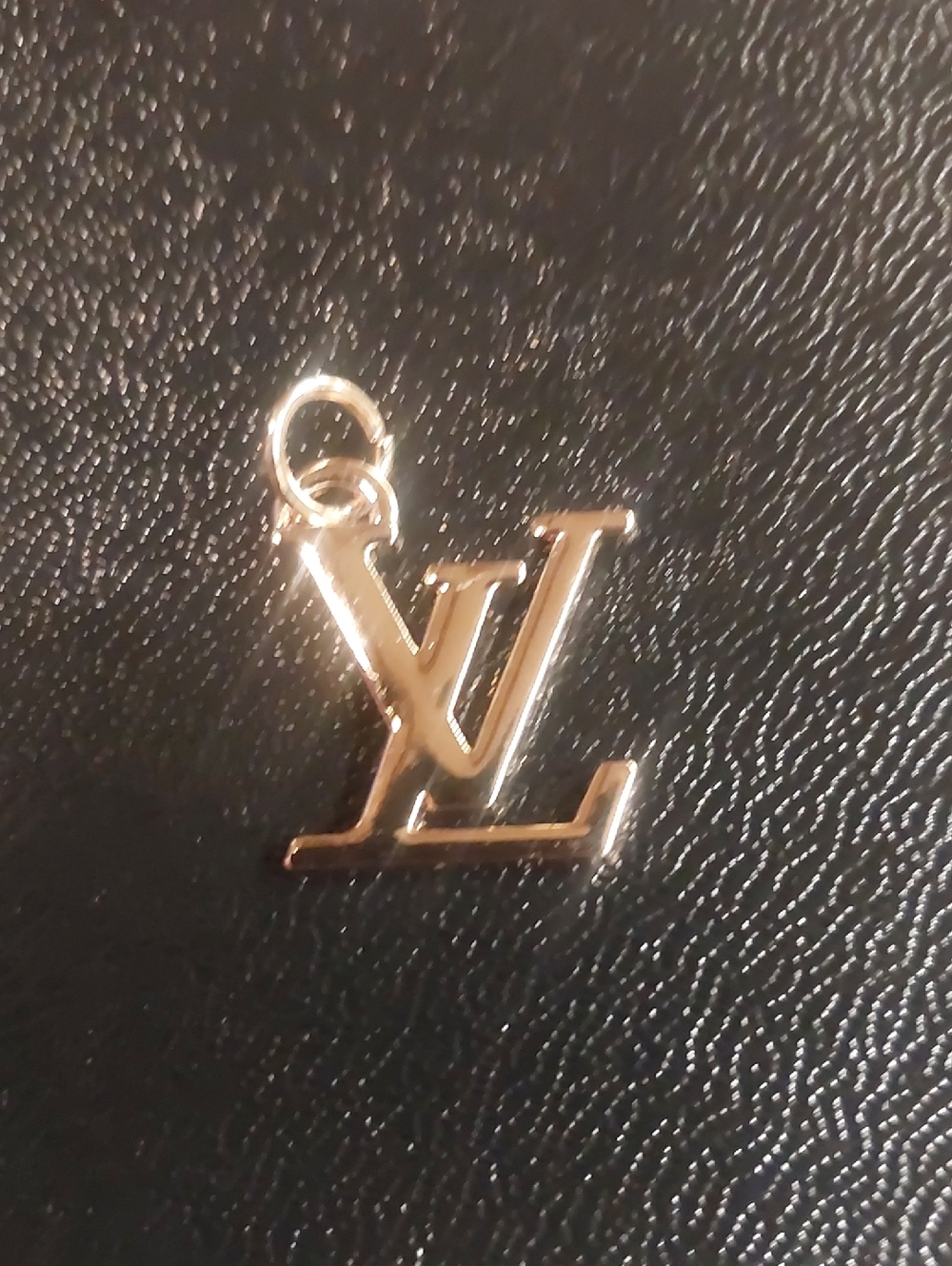LV  Gold Logo Necklace Charm Pendant